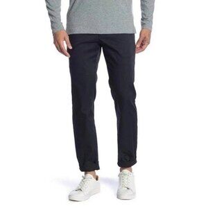 THEORY Mens Size 28 Navy Pants ZAINE Solid Stretch Twill Flat Front Cotton Blend
